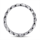 S925 Sterling Silver Wave Design Band with Modern Fashion Style