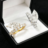 Classic Marquise Cut Sterling Silver  Engagement Ring