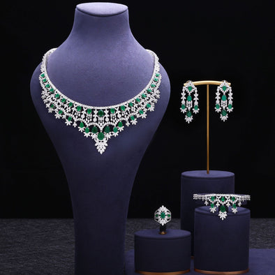 Elegant and Luxurious 4 Pcs Bridal Jewelry Set