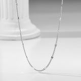 Minimalist Chain Necklace with Trendy Layering Design in Sterling Silver