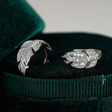Leaf Design Moissanite Earrings in Sterling Silver