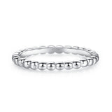 Beaded Design Stackable Band with 18K Gold Plated Finish