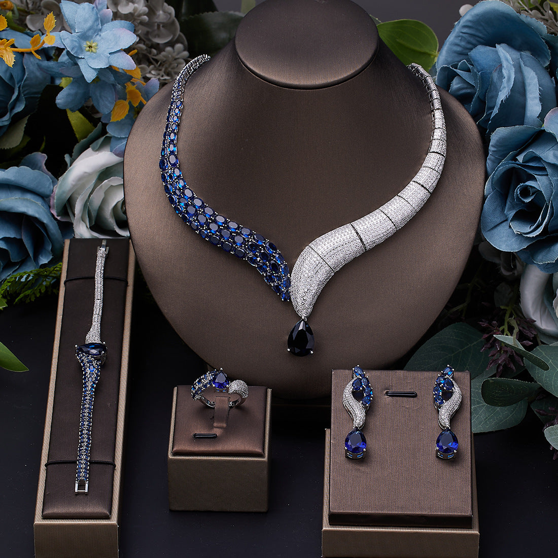 4 Pcs Jewelry Set Bridal Accessories