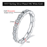 Snake Design Moissanite 18K Gold Plated Band in Sterling Silver