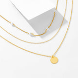 Vintage Layered Sterling Silver Necklace in Golden Color