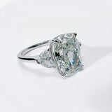 Elongated Cushion Cut Engagement Ring in Sterling Silver