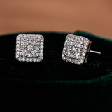 Hip-Hop Style Unisex Square Moissanite Stud Earrings
