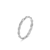 Twisted Cross Stackable Band in Sterling Silver