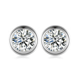 Moissanite Bubble Stud Earrings in Sterling Silver