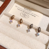 Elegant Round Cut Moissanite Dangle Stud Earrings in Sterling Silver