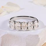 2.5 Ct Oval Cut Moissanite White Gold Band
