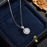 1ct Moissanite Flower Design Pendant Necklace in Sterling Silver