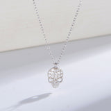 Halloween Skull Pendant Necklace in Sterling Silver