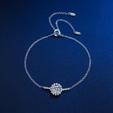 Halo 925 Sterling Silver Moissanite Stone Bracelet