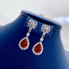 Luxury Ruby Stone Sterling Silver Drop Earrings