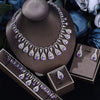 4 Pcs Luxury Dazzling Full Diamond Colored Evening Dress Jewelry Set