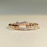 Horseshoe Shape Sterling Silver Band Ring For Women