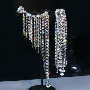 Asymmetrical Fringe Ear Clip 2 Pcs