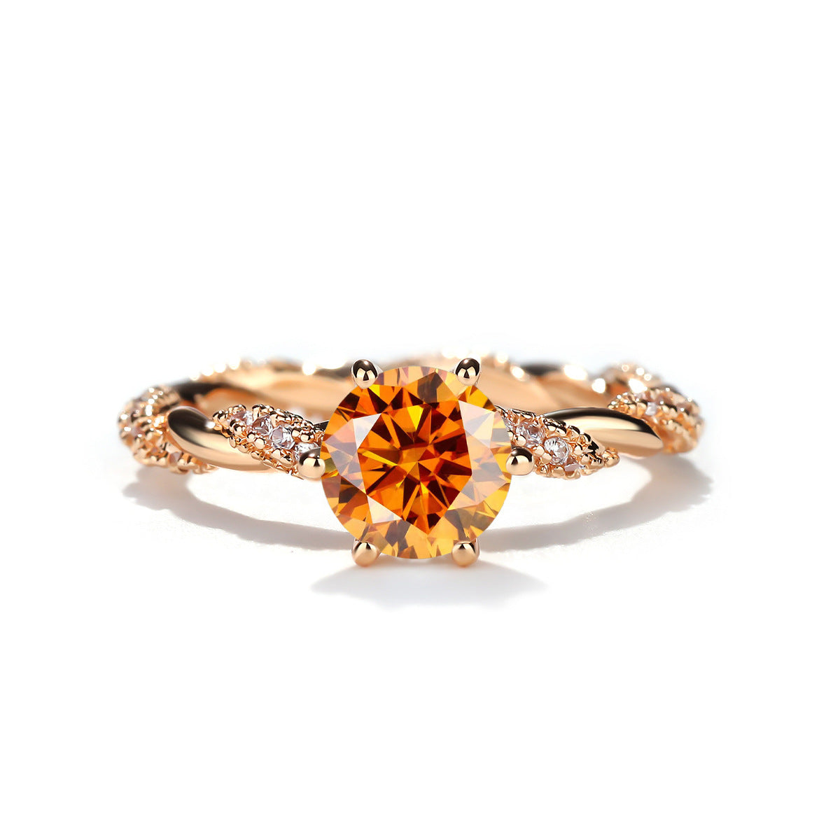 1 Carat Moissanite Twist Engagement Ring in Sterling Silver