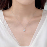 Moissanite Round Cut Pendant Necklace in Sterling Silver