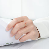 Simple Wave Design Rose Golden Tone Band