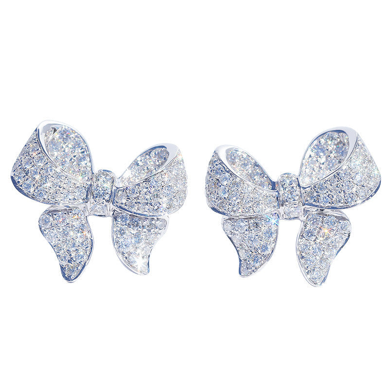 1.0 Carat Fashion Bowknot Design Stud Earrings