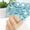 Three Stone Opal Design Sterling Silver Band