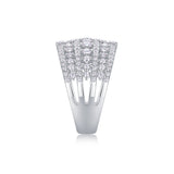 Luxury Moissanite 18K White Gold Plated Sterling Silver Band