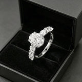 2CT D Color Moissanite Sterling Silver Ring for Women | Elegant Everyday Statement Ring