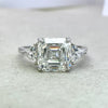 5Ct Asscher Cut Moissanite Engagement Ring in Sterling Silver