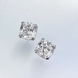Cushion Cut Stud Earrings in Sterling Silver