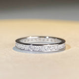 Stackable Minimalist Eternity Wedding Band in Sterling Silver