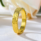 S925 Sterling Silver Minimalist Crystal Texture Couple Ring