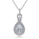 Halo Pear Cut Infinity Pendant Necklace