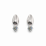 Elegant Round Cut Moissanite Dangle Stud Earrings in Sterling Silver