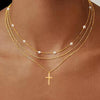 Vintage Layered Sterling Silver Necklace in Golden Color