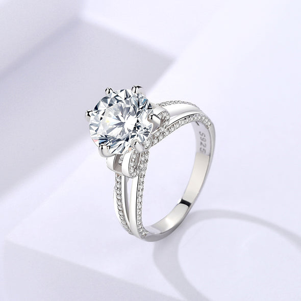 Sparkle 3.0ct bowknot Design  Moissanite Engagement Ring