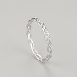 Twisted Cross Stackable Band in Sterling Silver