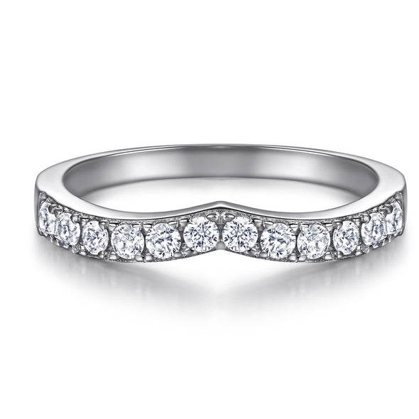 2pcs Marquise Cut Engagement Ring Set With Curved Band