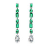 Vintage Pear Cut and Emerald Cut Dangle Earrings in Sterling Silver