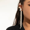 Golden Tone Pearl Fringe Earrings Fits Right Ear