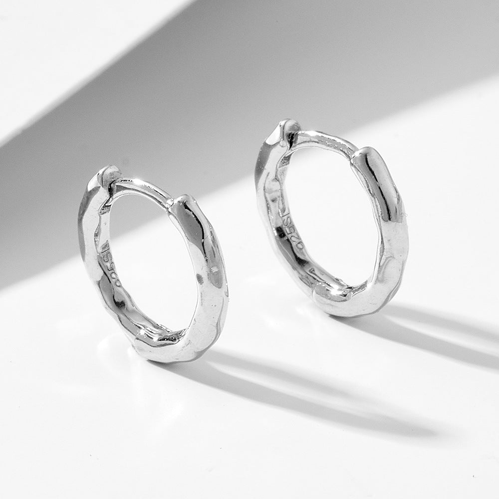 Minimalist Hoop Ear Cuff Earrings in Sterling Silver