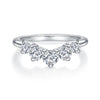 V Shape Moissanite Stackable Band in Sterling Silver