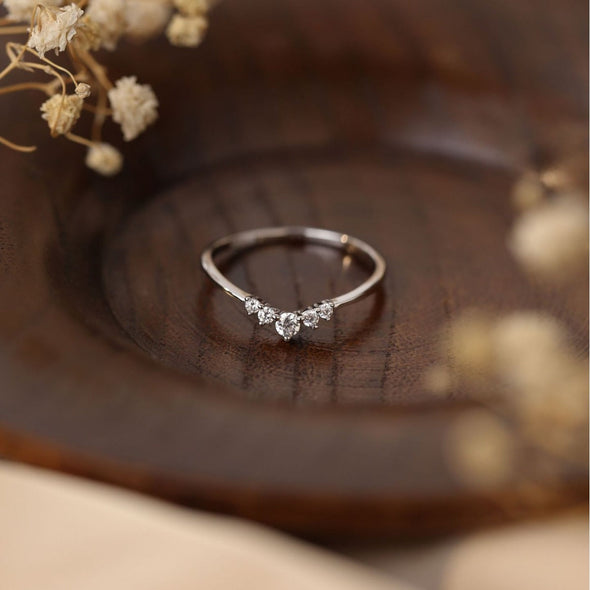 Simple Crown Design Sterling Silver Band