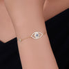 Evil Eye Design Paved Sterling Silver Bracelet
