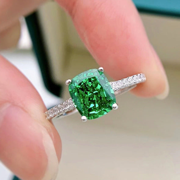 Stunning Cushion Cut Sterling Silver Ring