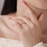 D Color Moissanite Half Eternity Band Ring in Sterling Silver