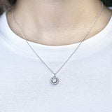 Round Cut Halo Pendant Necklace