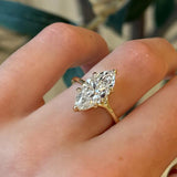 Classic Design Marquise Cut Engagement Ring in Sterling Silver