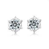Exquisite Moissanite Stud Earrings In Sterling Silver